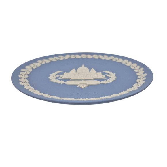 Wedgwood Christmas Collector Plate St Pauls Cathedral Blue Jasperware 1972 - Picture 6 of 10